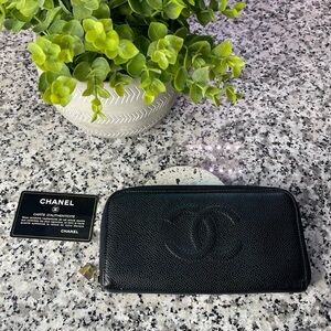 Authentic Chanel Black Leather Wallet